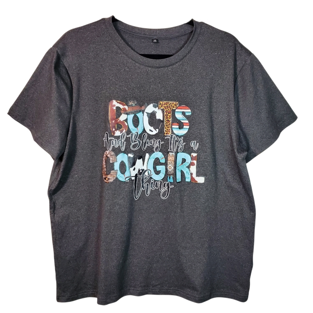 2X Graphic Tee with Cowgirl Print- Nwot - Picture 3 of 6